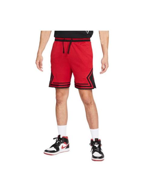 Men's Air Jordan Sport Dri-Fit Stripe Detail Drawstring Lacing Straight Shorts Red DH9076-687
