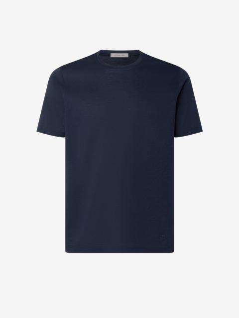 Navy blue crew neck pure cotton t-shirt