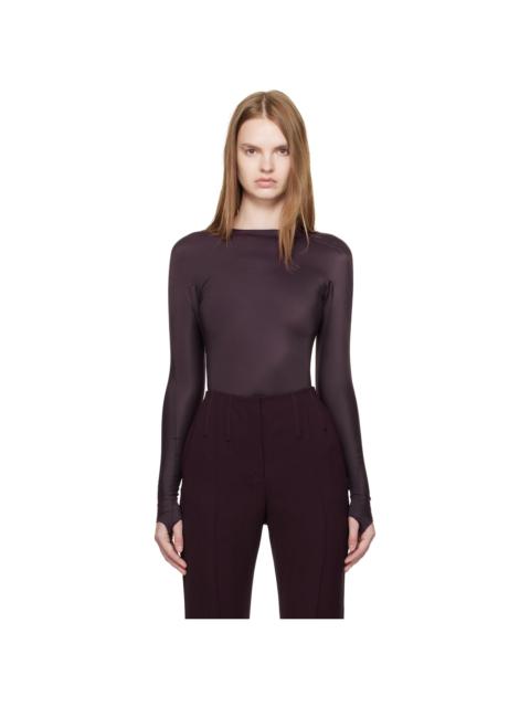 Burgundy Shoulder Logo Bodysuit
