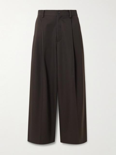 Pleated Wool-twill Wide-leg Pants