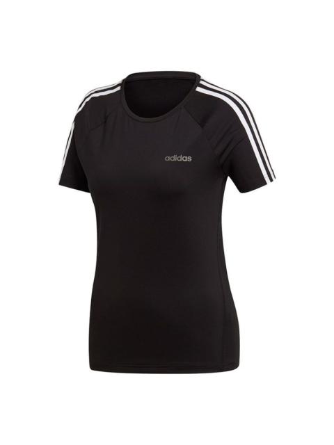 (WMNS) adidas Design 2 Move 3-Stripe T-Shirt 'Black' EH8722