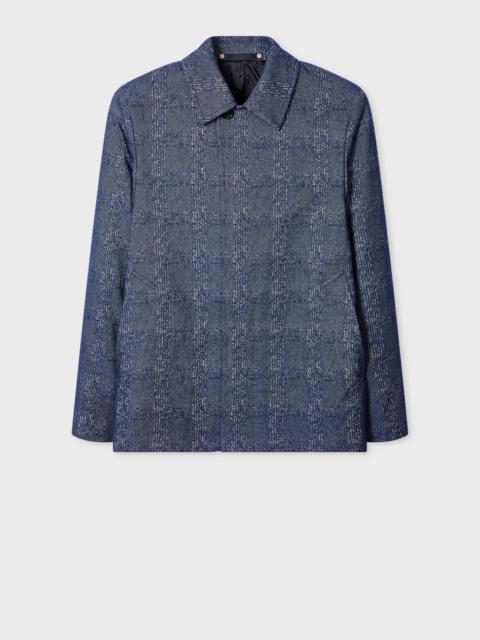 Blue Marl Jacquard Cropped Jacket