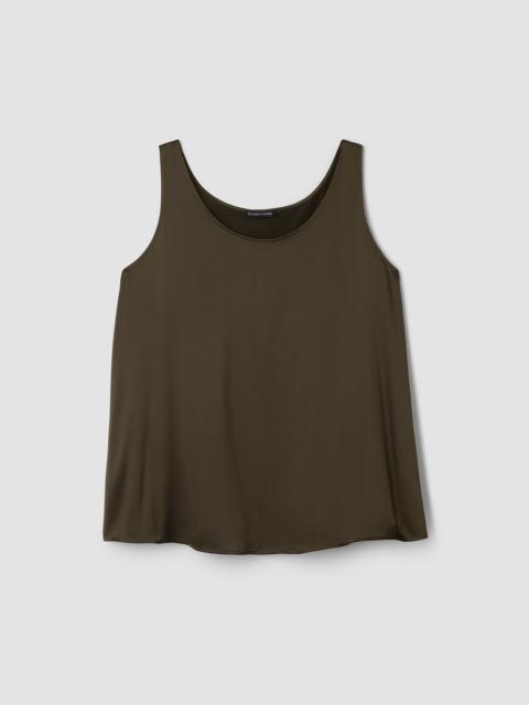 Stretch Silk Charmeuse Scoop Neck Tank