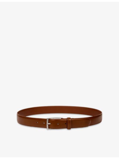 Branded-Buckle Leather Belt