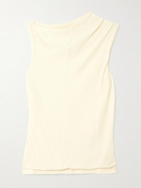Toga Draped Ribbed Organic Cotton And Modal-blend Top