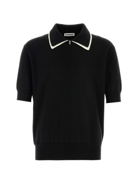 contrast-collar polo shirt