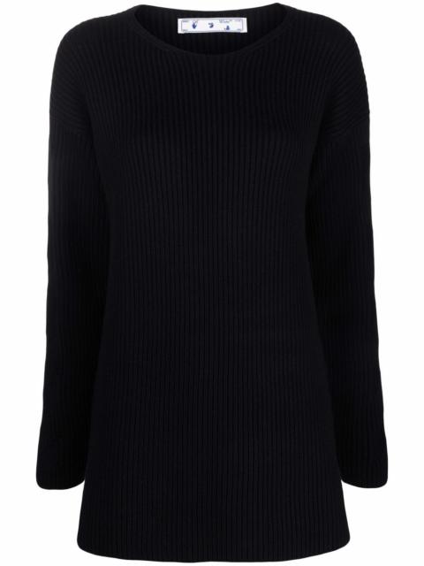 ribbed-knit wool jumper