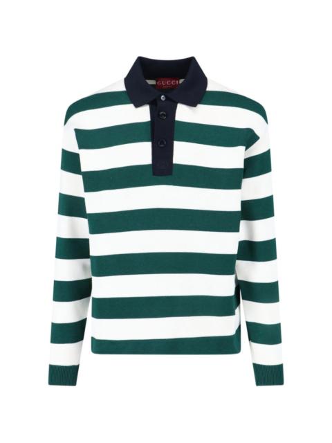 striped cotton polo shirt