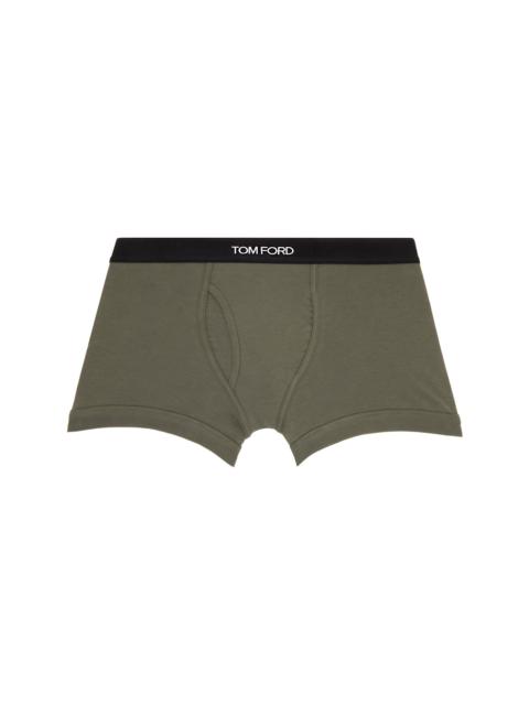 Khaki Cotton Boxer Briefs