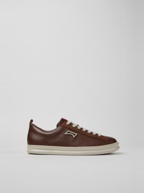 Brown Leather and Nubuck Sneakers for Men.