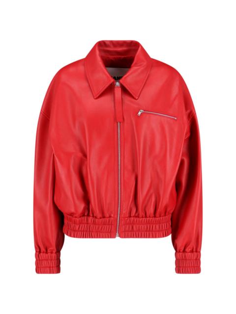 LEATHER BOMBER JACKET