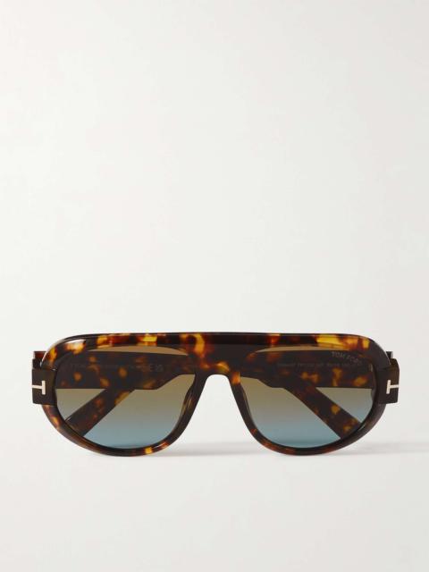 Blake-02 Aviator-Style Tortoiseshell Acetate Sunglasses