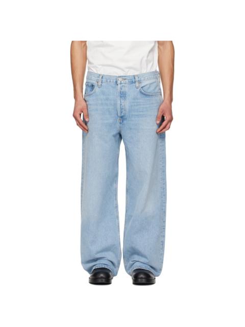 Blue Low Slung Baggy Jeans