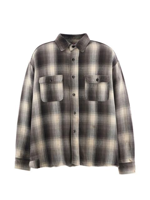 check-print flannel shirt