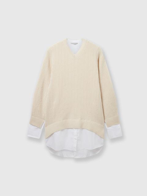 Hybrid Shirting V-Neck Sweater