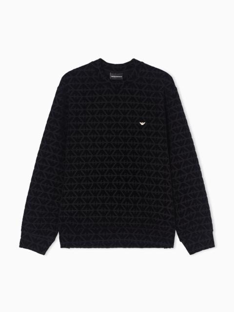 LUNAR NEW YEAR DOUBLE-JERSEY SWEATSHIRT WITH ALL-OVER FLOCKED EAGLES