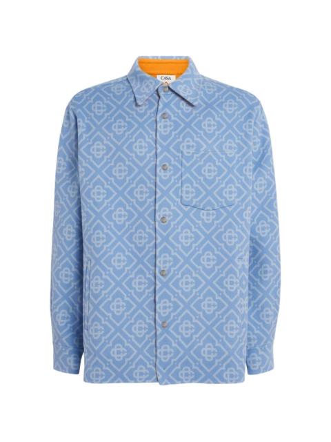 monogram-pattern shirt