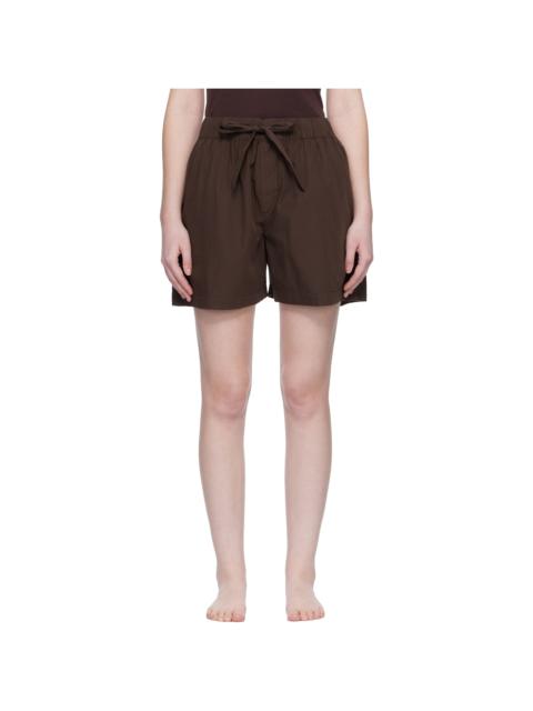 Brown Poplin Pyjama Shorts