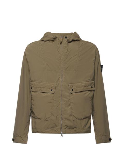 hooded flap-pocket jacket