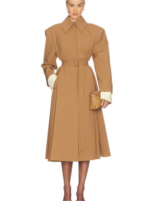 Wool Blend Midi Trench