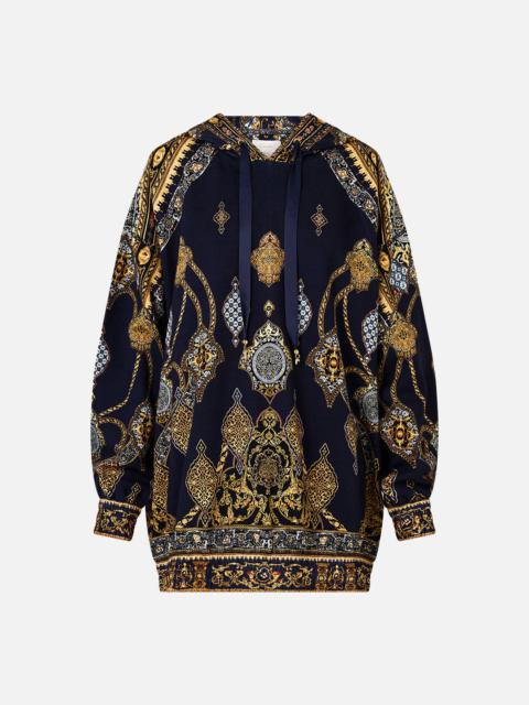 SILK BAND OVERSIZED HOODIE WITH POCKETS