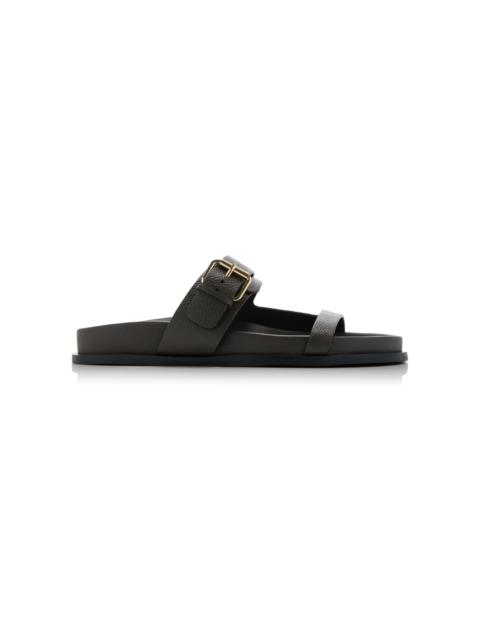 Prince Leather Slide Sandals grey