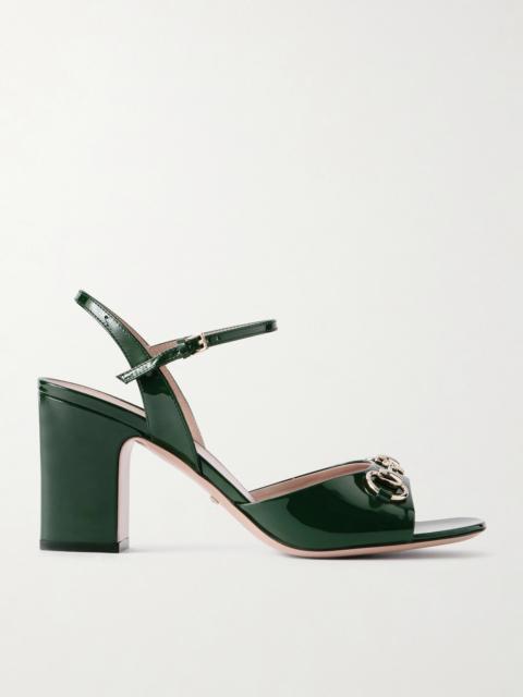 Horsebit-embellished Patent-leather Sandals