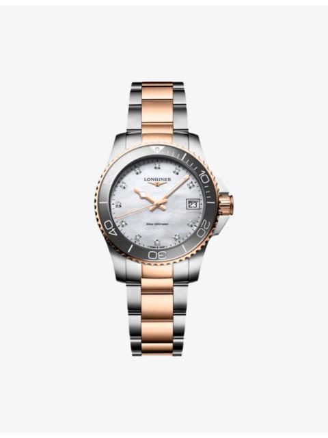 L3.370.3.89.6 Bicolour Rose PVD Coated Stainless-Steel And 0.044ct Diamond Quartz Watch