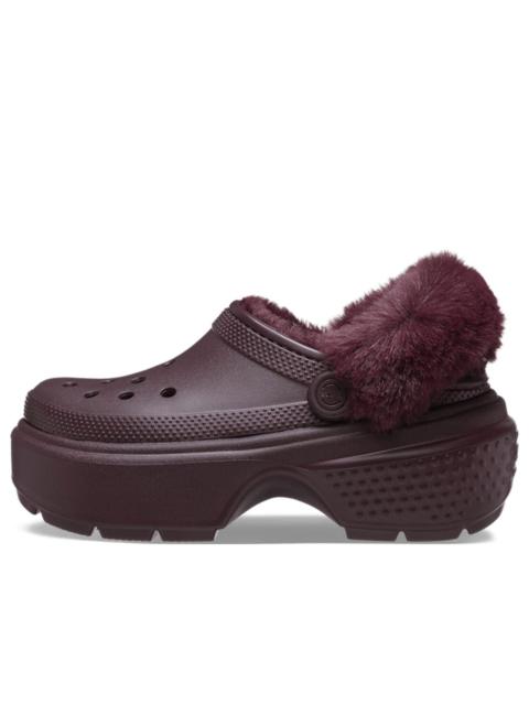 (WMNS) Crocs Stomp Lined Clogs 'Dark Cherry' 208546-6WD
