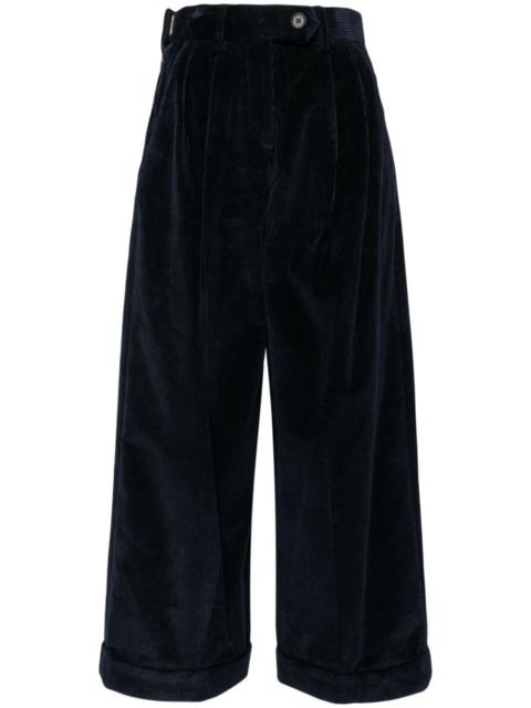 corduroy pleat-detail trousers