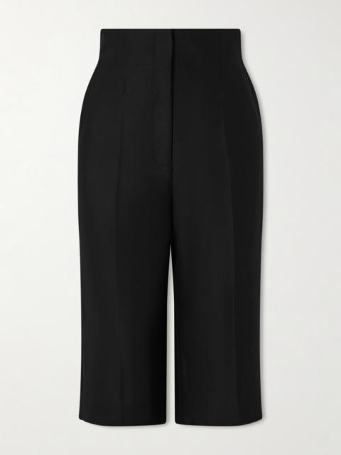 Raelle Wool And Silk-blend Straight-leg Shorts