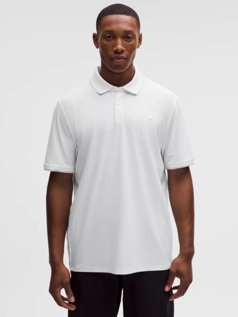 UV-Protective Striped Mesh Tennis Polo Shirt