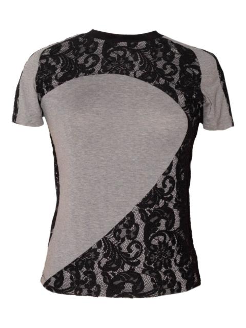 lace-panelled T-shirt