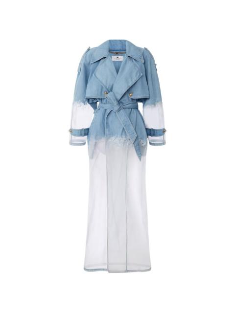 denim organza trench coat