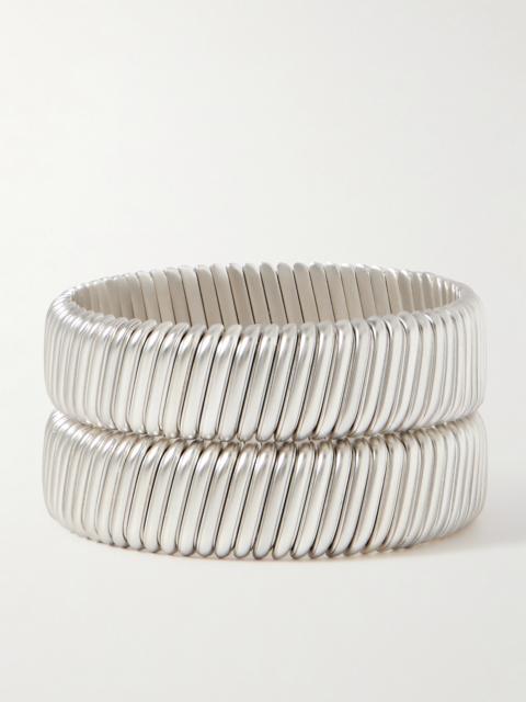 Rolling Set Of Two Silver-tone Bracelets