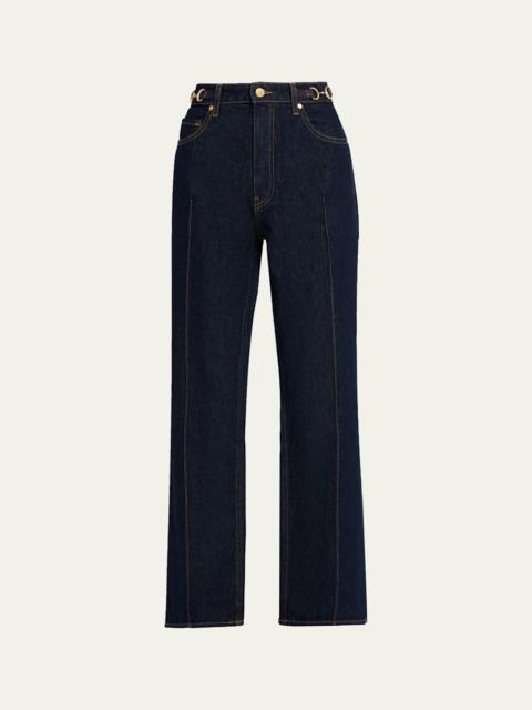 The Agatha Straight-Leg Pintuck Jeans