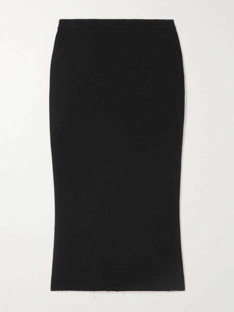Wool-blend Crepe Midi Skirt