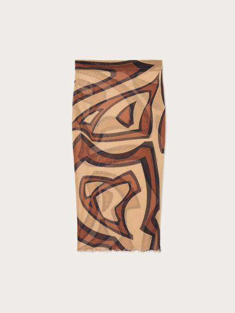 LABIRINTO PRINT MIDI SKIRT IN TULLE