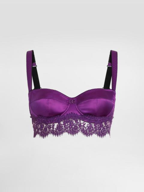Lace and satin bra