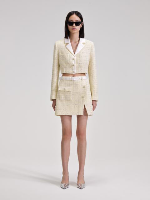 Yellow Boucle Mini Skirt