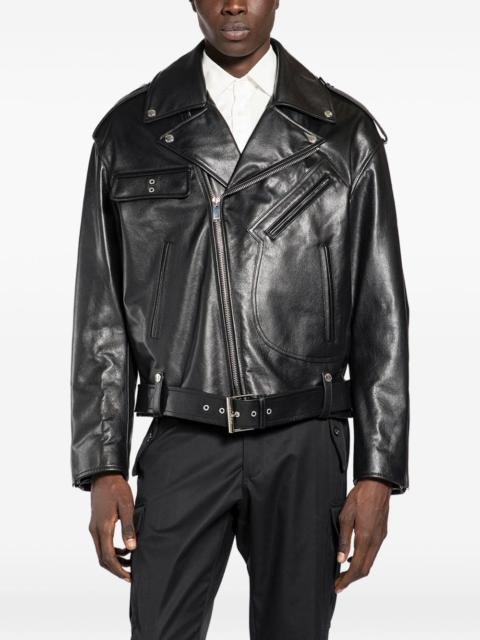 leather biker jacket
