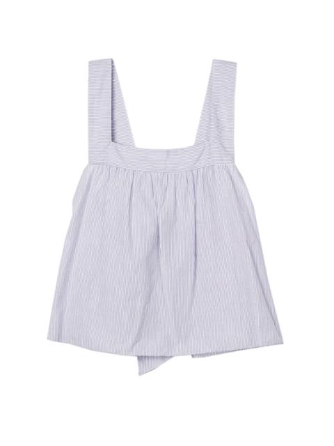 Javi Striped Cotton Top blue