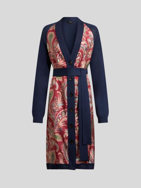 LONG CARDIGAN WITH PRINTED INSERT