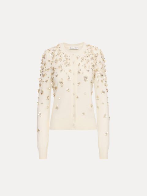 MOTHER OF PEARL EMBROIDERED CARDIGAN