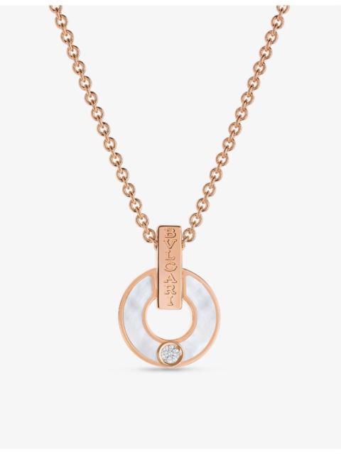 Bvlgari Bvlgari 18ct rose-gold with mother of pearl and 0.06ct diamond necklace