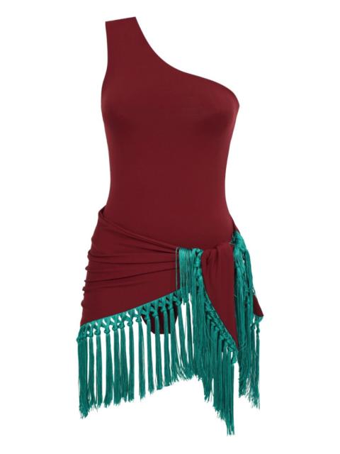 Yacare one-shoulder fringe swimsuit