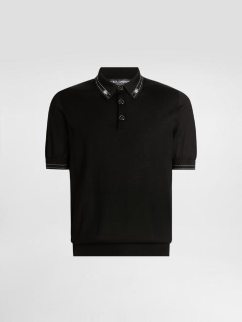 Silk polo shirt