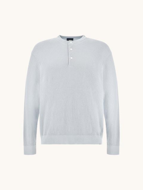 CREW‑NECK SWEATER IN PIUMA COTTON AND MICROFIBER