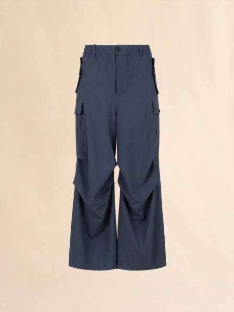 GRAY WOOL CARGO PANTS WITH MARNI SYMBOL
