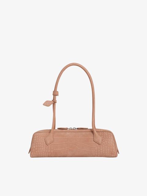 LE TECKEL MEDIUM BAG IN CROCO EMBOSSED NUBUK